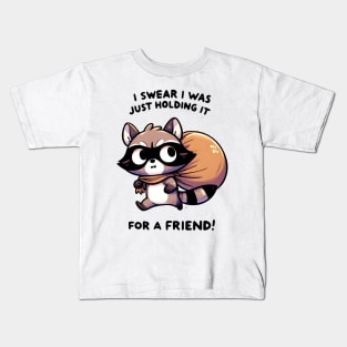 Bandit Raccoon with Loot Bag Kids T-Shirt